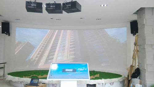 打造陜西某服務(wù)中心扶貧展廳高科技數(shù)字沙盤(圖1) TOUYINGJI